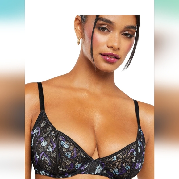 Butterfly Wings Unlined Lace Tulip Cup Br - Picture 1 of 16